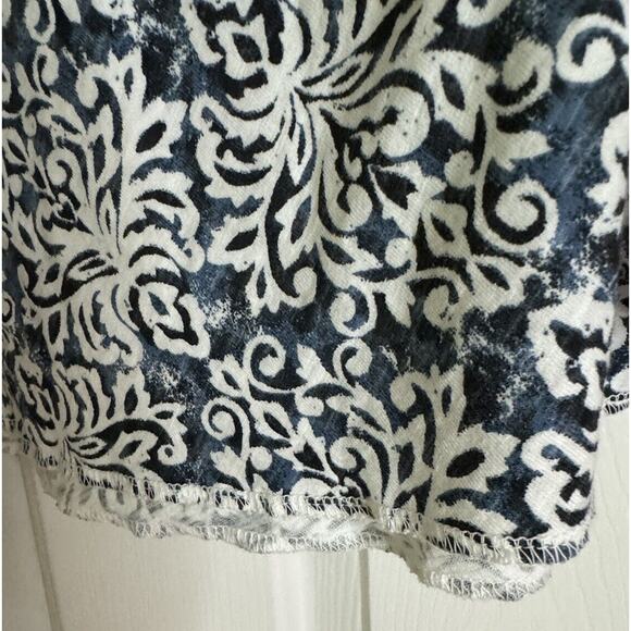 Fresh Produce Palm Baroque Boca Skirt Knee Length Floral Blue White Womens M USA - Picture 5 of 6